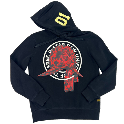G-STAR RAW Mens M Graphic 30 Black Hoodie Uniform of the Free Sweatshirt *READ - Picture 2 of 19