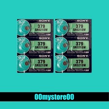 EXP 2030 6 SONY 379 Watch Coin Button Cell Battery SR521SW Ships from CA