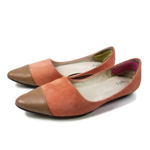 Women S J Jill 6 5 D Orsay Pink Suede Camel Leather Cap Toe Skimmer Flats Ebay