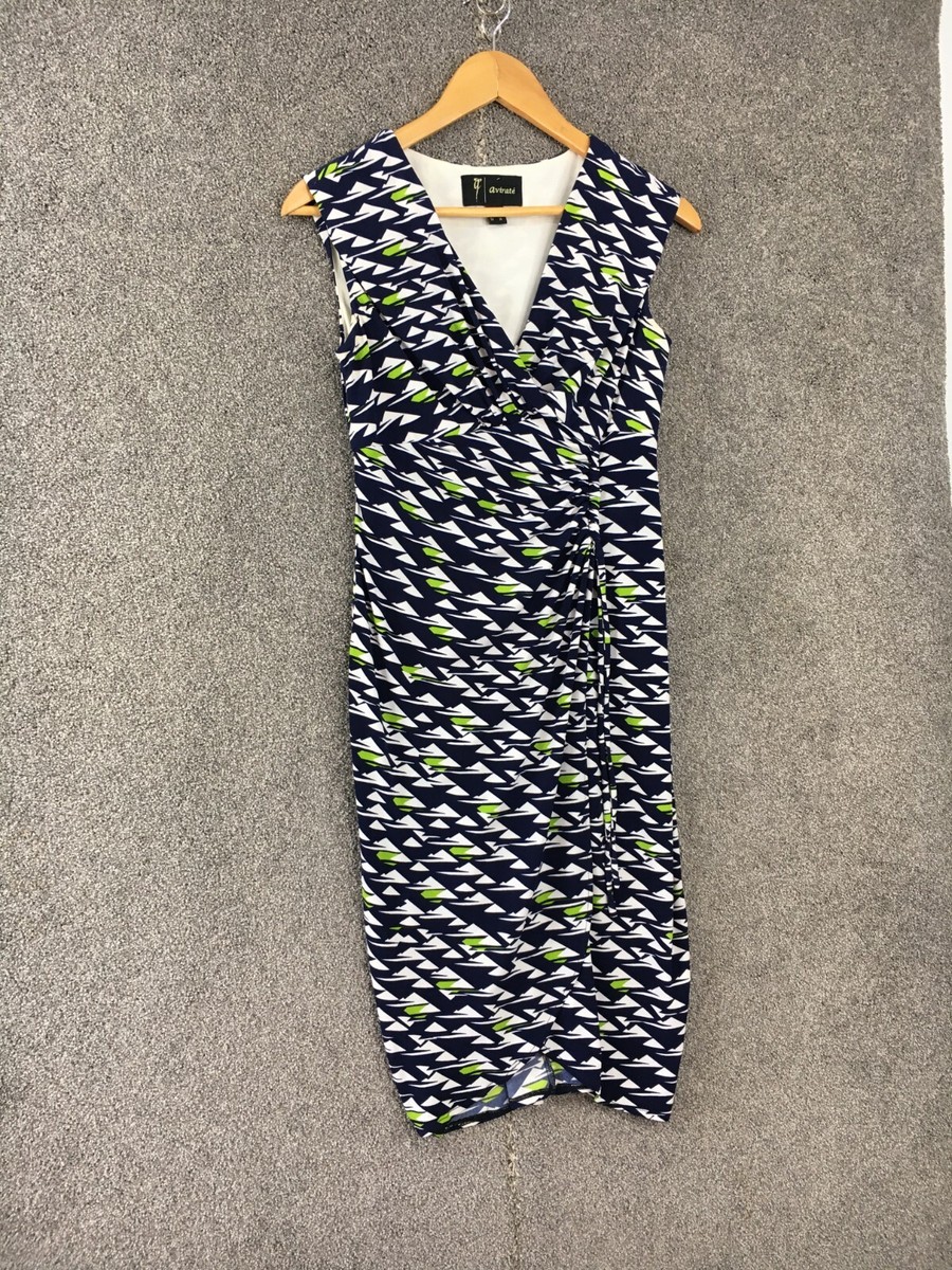 Avirate womens dress 10 multicolour sleeveless sheath midi pleated