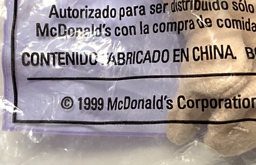 1999 McDonald’s Stretchy the Ostrich #10 Beanie Baby Happy Meal Vintage in Bag - Picture 6 of 6