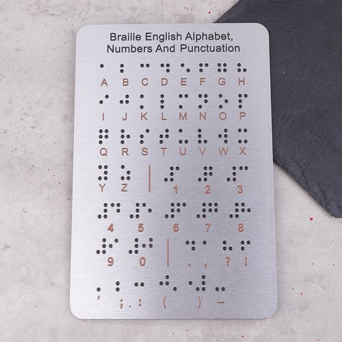 Braille Alphabet And Numbers Learning Tool - Durable Metal Tactile Bump Reading - Picture 11 of 12