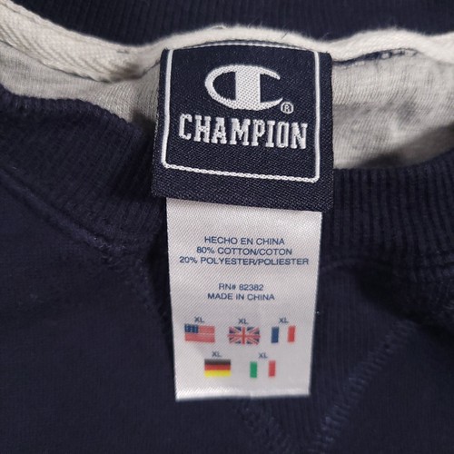 Champion Crew Neck Sweatshirt Youth XL Blue Football Logo Long Sleeve Fleece - Picture 10 of 11