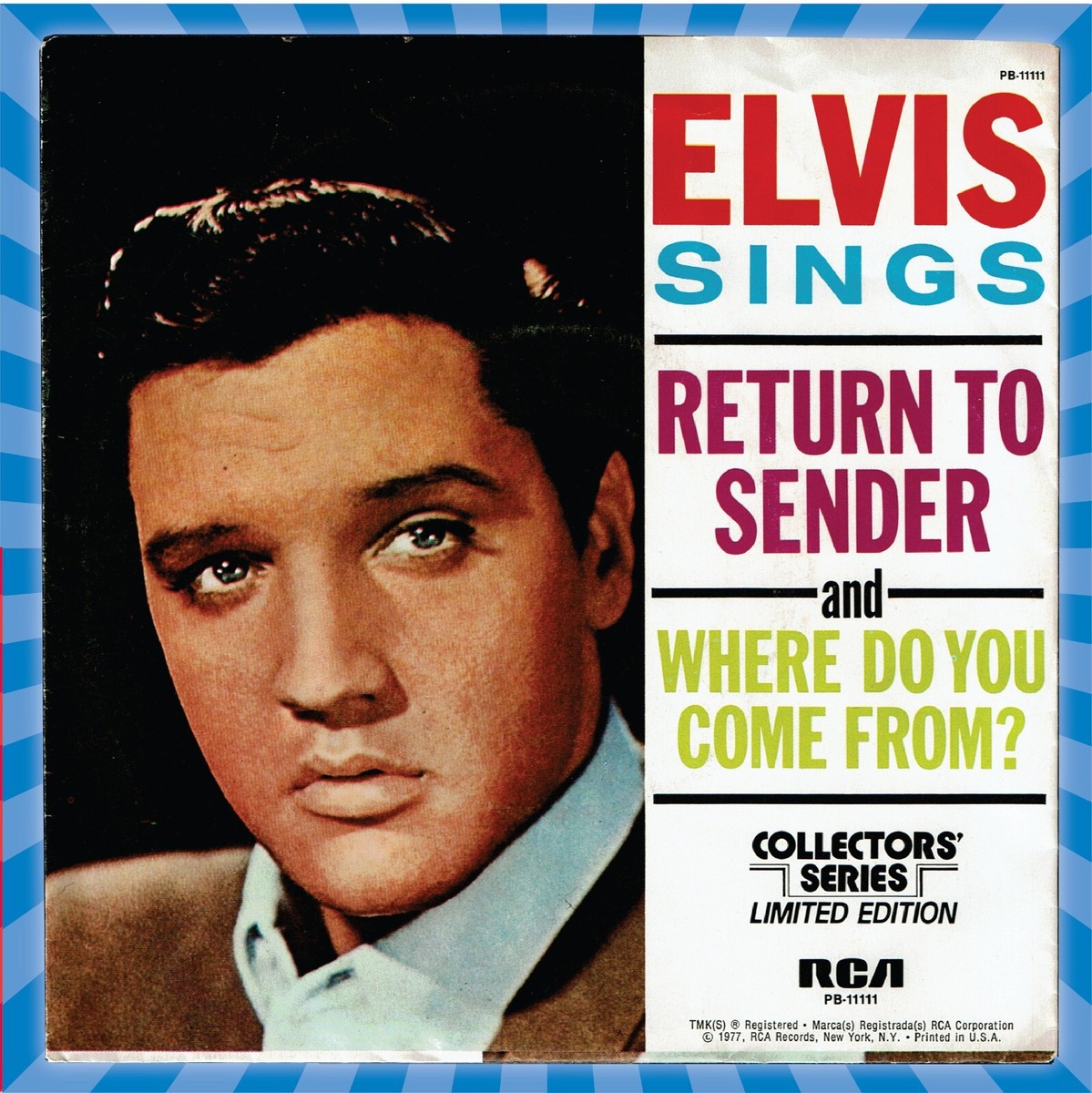 ELVIS PRESLEY “RETURN TO SENDER” LTD ED COLLECTOR'S SERIES