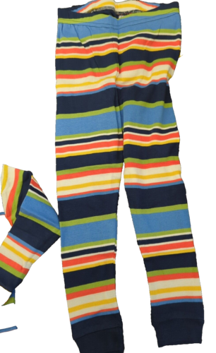 Leveret Kids Boys Navy Orange Striped Pajamas 2 Piece Set, Sz 3T - Picture 3 of 5