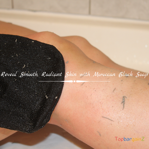 Moroccan Black Soap Blue Nila Natural Beldi Soap Body Exfoliating Kessa Glove - Picture 7 of 12