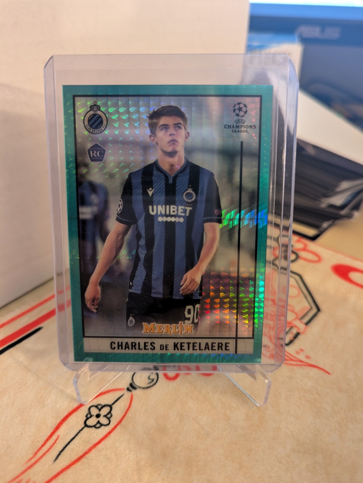 2020-21 Topps Merlin Chrome Ucl Charles De Ketelaere Aqua Prism Ref Rc #3