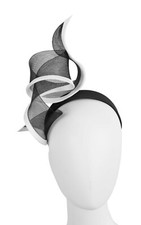 Bespoke design Black  White racing fascinator by Fillies Collection Made in AU