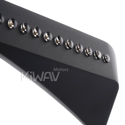 KiWAV Axe Black Mirrors w/ LED Turn Signals M10 for Honda Goldwing GL1200 GL1500 - Picture 6 of 11