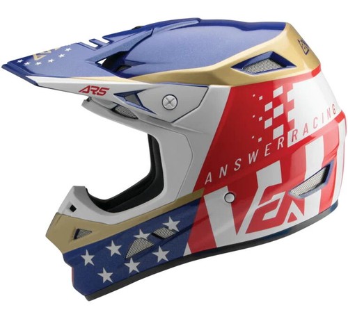 Answer Racing Large Red/White/Blue AR5 Rally Motocross Helmet with MIPS - Picture 3 of 4