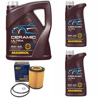 MotoröL Set Mannol 5W-40 Ceramic Ultra 7 Liter + ÖLfilter FüR BMW 3Er 320 5Er Z4