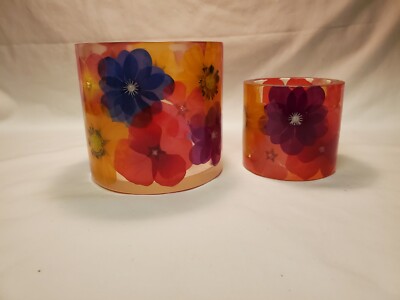The White Barn Candle Company Spring Flowers In Resin Candle Holders Set Of 2
