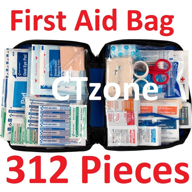 312 Pc First Aid Kit Emergency Bag Home Car Outdoor American Red Cross Guide Set
