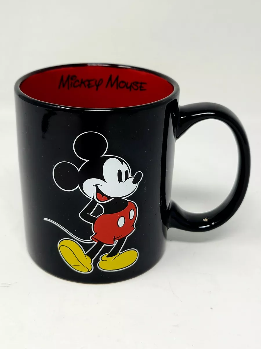 Disney Mickey Mouse Coffee Mug Black and Red 12 Oz