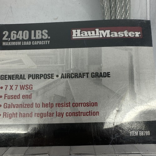HAUL MASTER 1540LBS. /50FT. Grado aereo Galv. Cavo per fune metallica, 7X7WSG, 5/32" - Foto 3 di 8