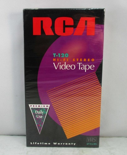 Videocassetta VHS vuota RCA T120 Premium uso quotidiano 6 ore - NUOVA sigillata in fabbrica - Foto 1 di 3