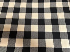 Black and Cream Checked sewing cotton Fabric / yd 44"