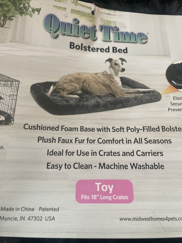 New MidWest Quiet Time Grey Fleece Bolster Bed Crate Pad for Small Dogs 16x13 - Picture 5 of 9