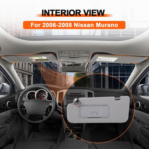 Left Driver Sun Visor Gray For 2006-2008 Nissan Murano S Sport Utility 4-Door - Picture 9 of 11