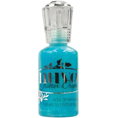 Nuvo Tonic Studios Glitzertropfen Emaille Tropfen für Kartenherstellung - Blue Lagoon