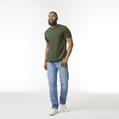 Unisex-Adult Softstyle Cotton T-Shirt, Medium 2 Heather Military (2-pack) - Picture 7 of 7