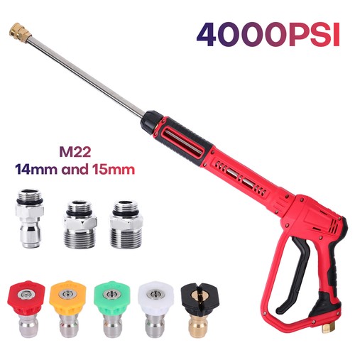 High Pressure 4000PSI Car Power Washer Gun Spray Wand Lance Nozzle and Hose Kit - Picture 2 of 27
