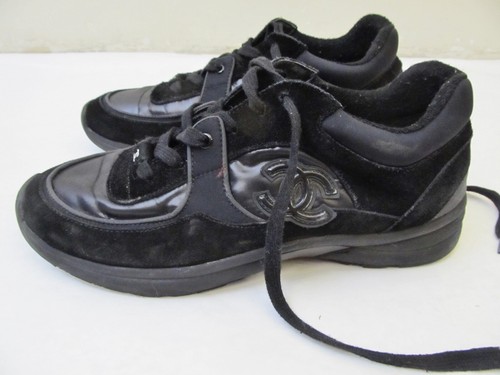 Women's Authentic Chanel Sport Sneakers Black SZ 42, US 12, FAST SHIPPING - READ - Picture 1 of 12