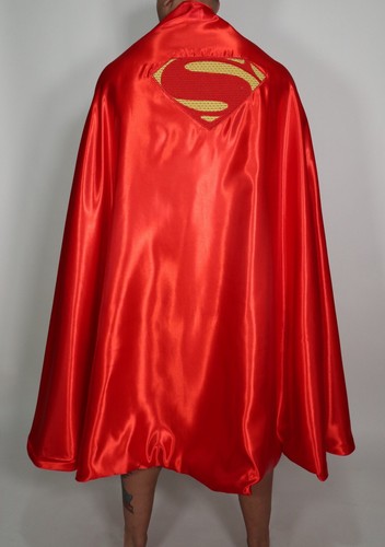 LONG SUPERMAN SATIN COSPLAY CAPE - Picture 2 of 6