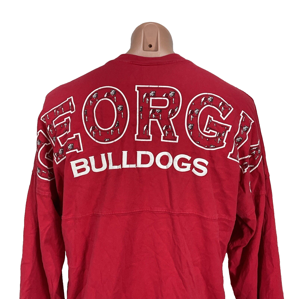 Y2K UGA Georgia Bulldogs Spirit Jersey L/S Red Black T-Shirt