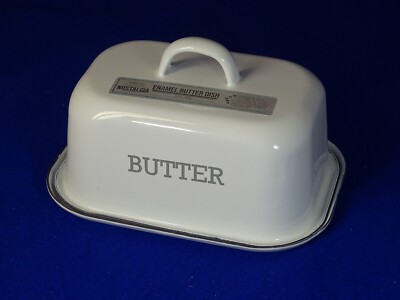 KitchenCraft Living Nostalgia Emaille Butterdose