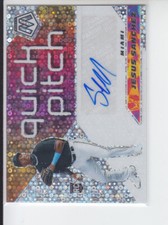 2021 Panini Mosaic Jesus Sanchez RC Quick Pitch Disco Auto Silver Prizm Marlins