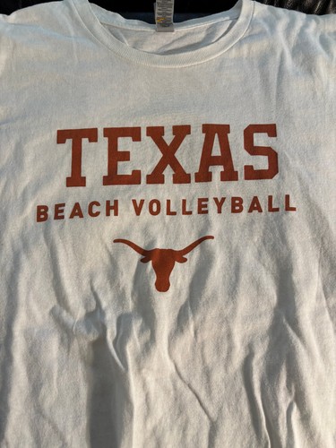 Texas Longhorns Beach Volleyball t shirt rare L cotton Near mint white UT