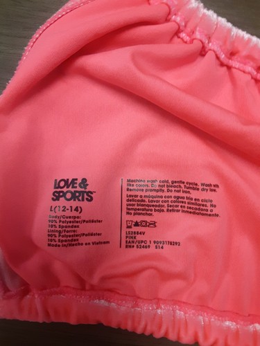 Love & Sports Hot Coral Velvet Tie Side Bikini Gr. L - Bild 5 von 6