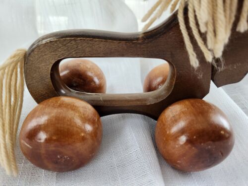 Vintage Hand Held Rolling Wood Horse Toy/Back Massager - Picture 6 of 10