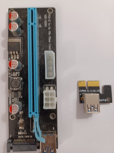 PCI-E 1x to 16x Powered USB3.0 GPU Riser Extender Adapter Card Board Cable - Bild 3 von 3