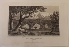 1800 B/W ENGRAVING PRINT ELTHAM BRIDGE KENT 18CM X 12CMS P2042