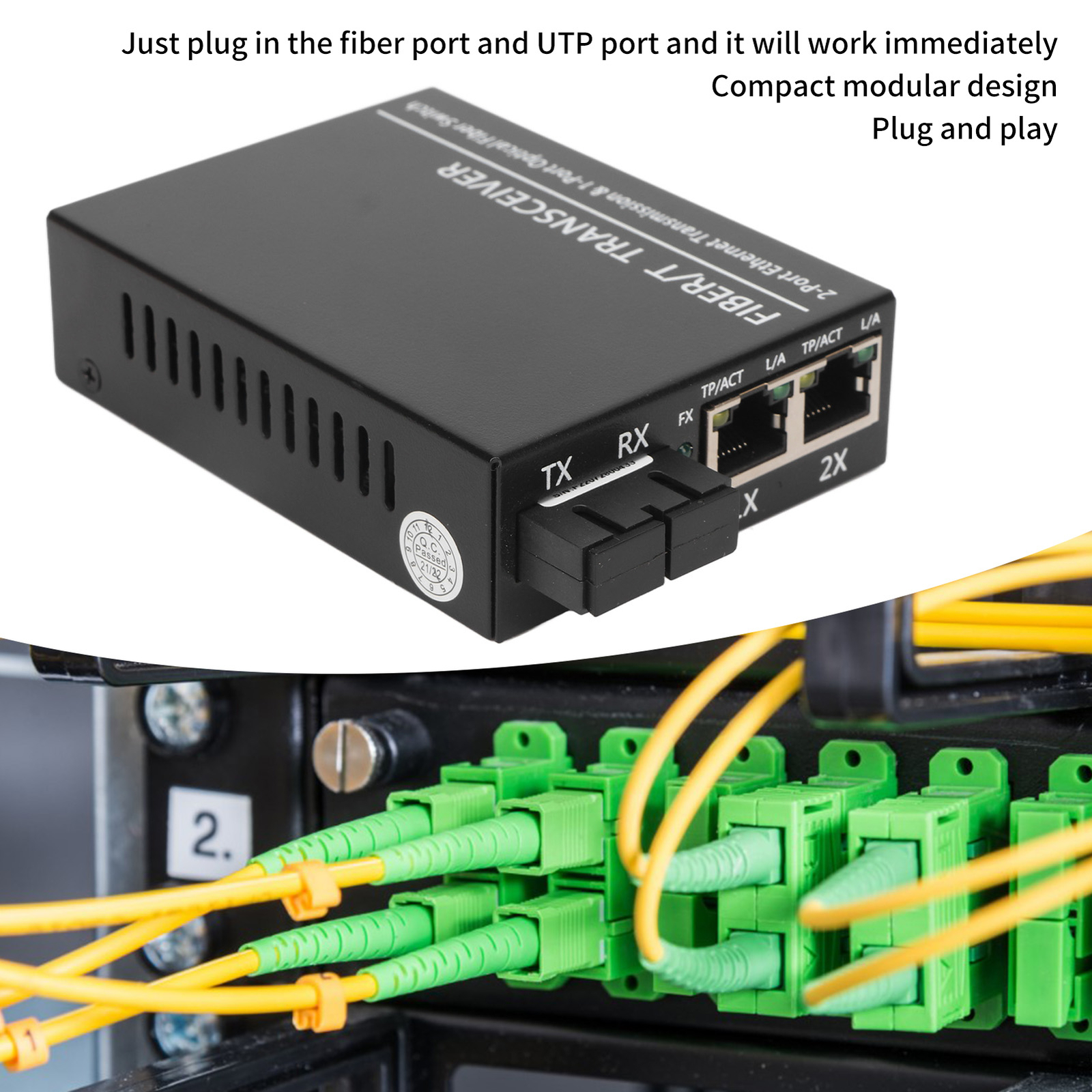Tx1310nm Fiber Transceiver RJ45 Port Dual Fiber Single Mode Optical