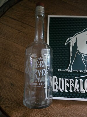 Sazerac Rye 750 ML Empty Liquor Bottle with Stopper, Unrinsed