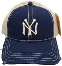 New York Yankees Snapback Trucker Mesh Distressed 2-Tone B5