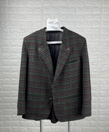 LINEA MASSIMA Trachten Loden Tyrol Hunting Blazer Jacket Houndstooth Check Gr 25 - Picture 10 of 14