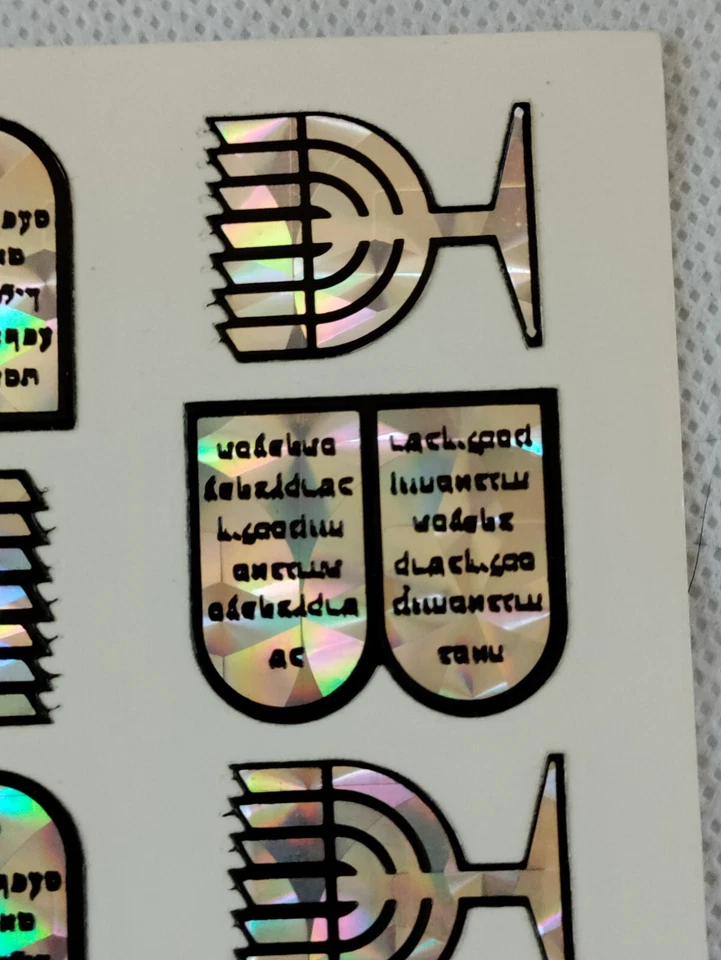 Jewish Foil Decal Stickers Ten Commandments Menorah 5 Sheet - Image 4 of 4