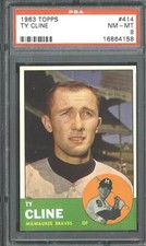 1963 Topps #414 Ty Cline - PSA 8
