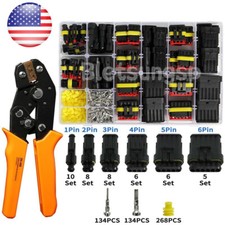 708Pcs 1-6 Pin Car Automotive Waterproof Electrical Wire Connectors Plug Kit Set