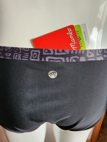 Mambo Ladies Black Printed Sporty Bikini Swimsuit Bottom Brief Size 12 New - Picture 7 of 7