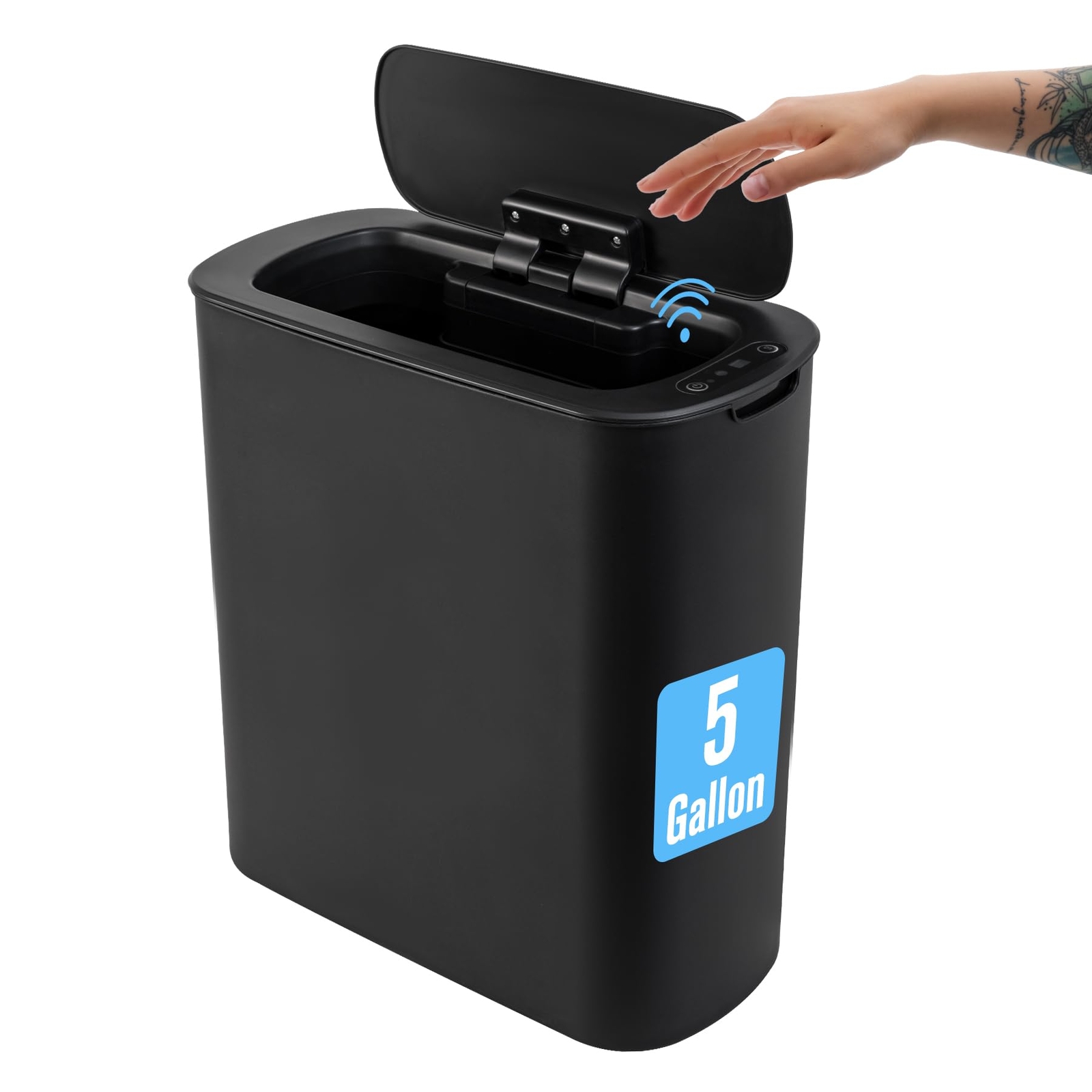 5 Gallon Automatic Bathroom Trash Can, Touchless Motion Sensor Garbage Can wi...