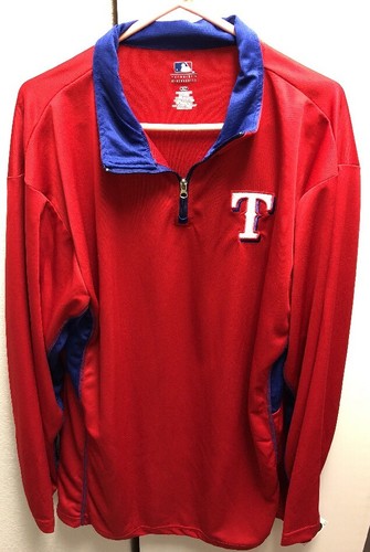 New With Tags Texas Rangers MLB Team Quarter Zip Mens Size XLT