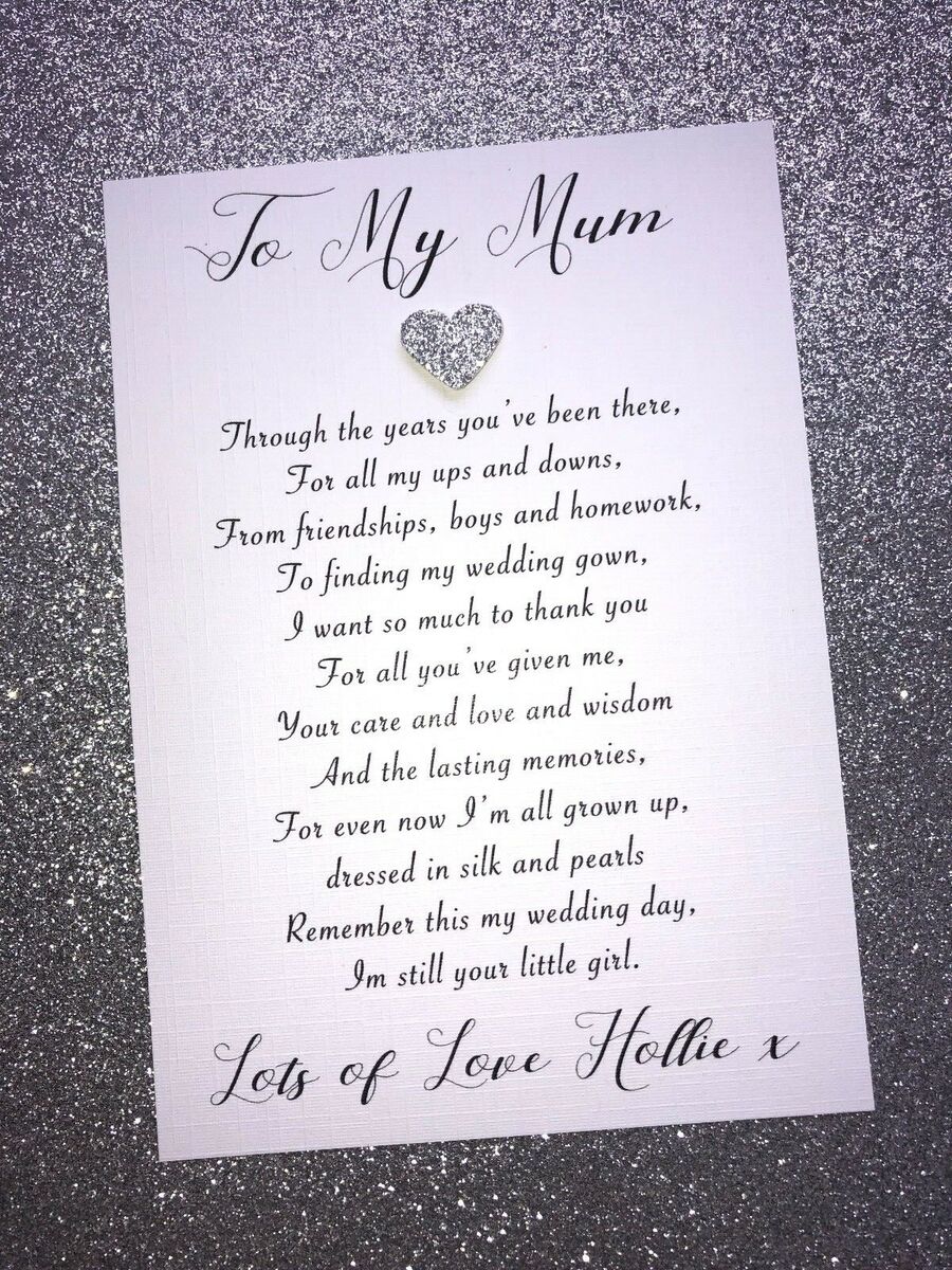 To My Mom Wedding Card To My Mom Wedding Card