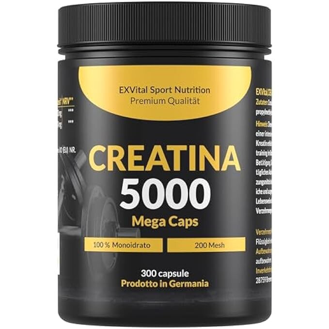 Creatina 5000 Mega Caps: Potenza Muscolare e Forza Esplosiva (5000mg)