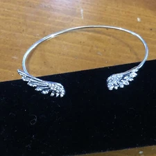 Angel Wings Silver Bangle Bracelet