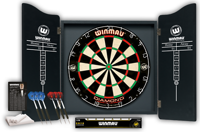Set Freccette Professionali WINMAU Con Bersaglio Diamond Plus - Cabinet Nero Per Gioco - Foto 8